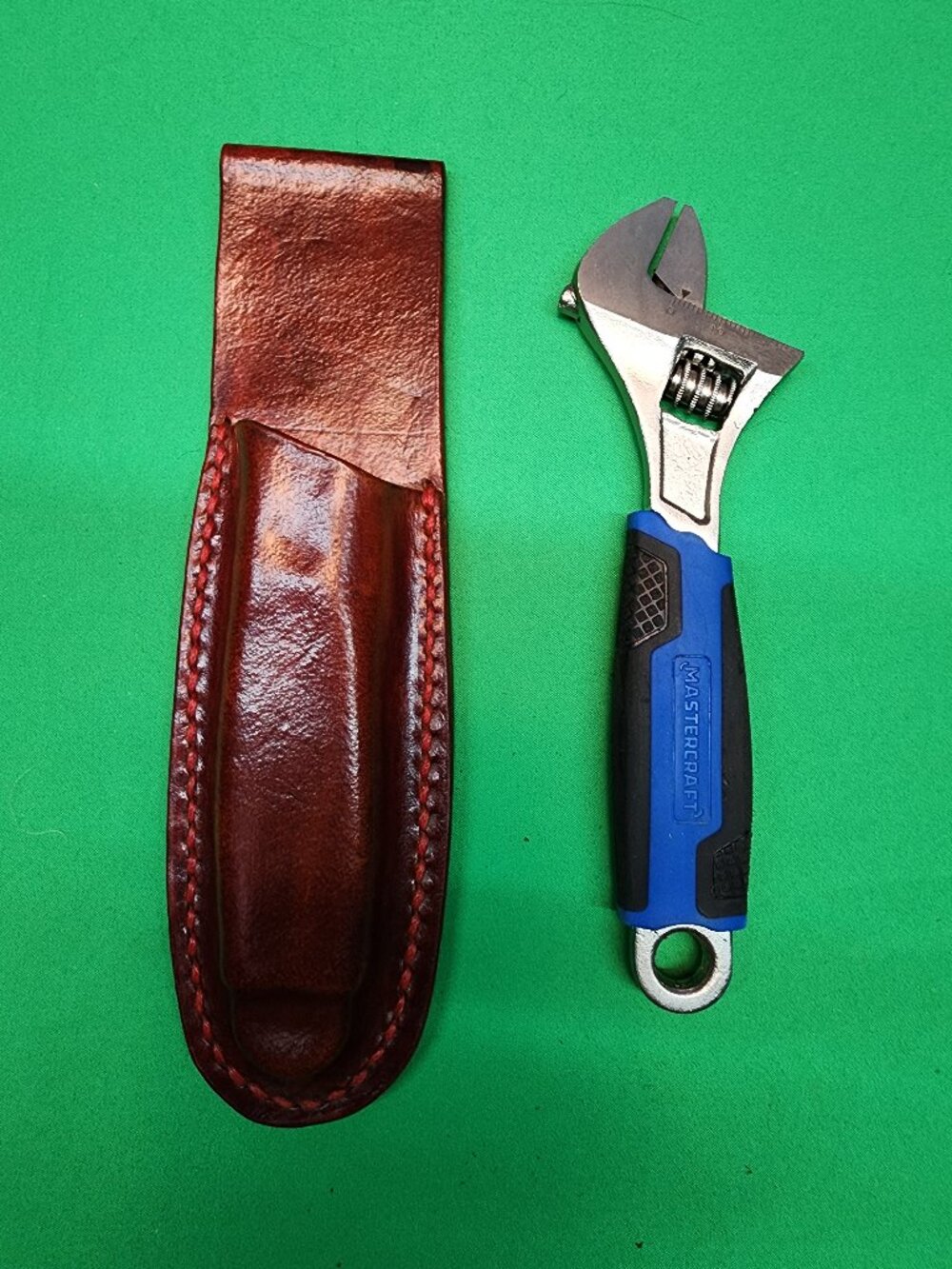 Handmade Leather Sheath with Mastercraft Crescent Wrench - Picture 2 of 10